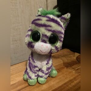TY Beanie Boos - WILD the Green & Purple Zebra (Glitter Eyes) (6 inch) *